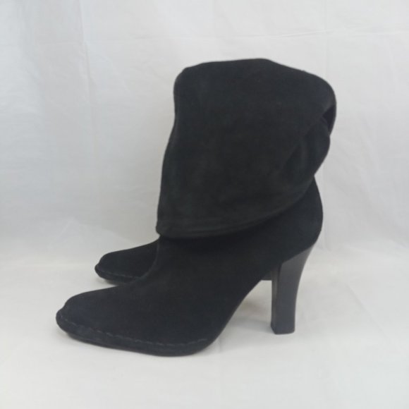 Hot In Hollywood Slouchy Boots Women Size 10 Black Convertible Suede - Picture 3 of 7